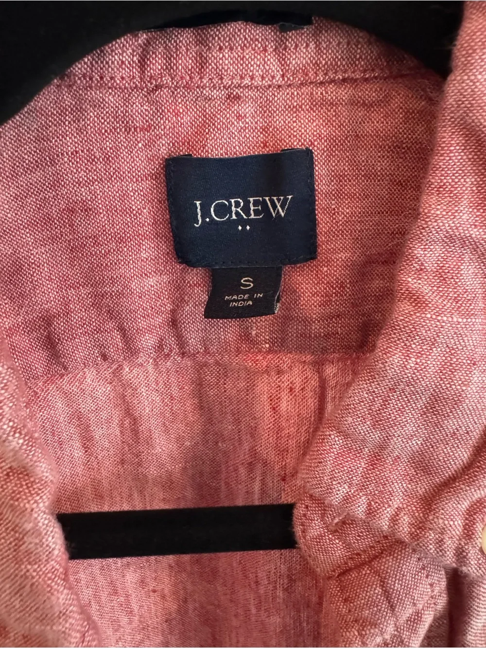 J. Crew Men’s Red Button-Down Linen Shirt - (small)